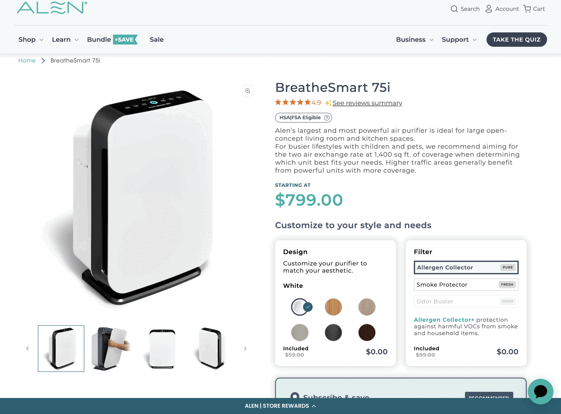 Alen 75i customization options