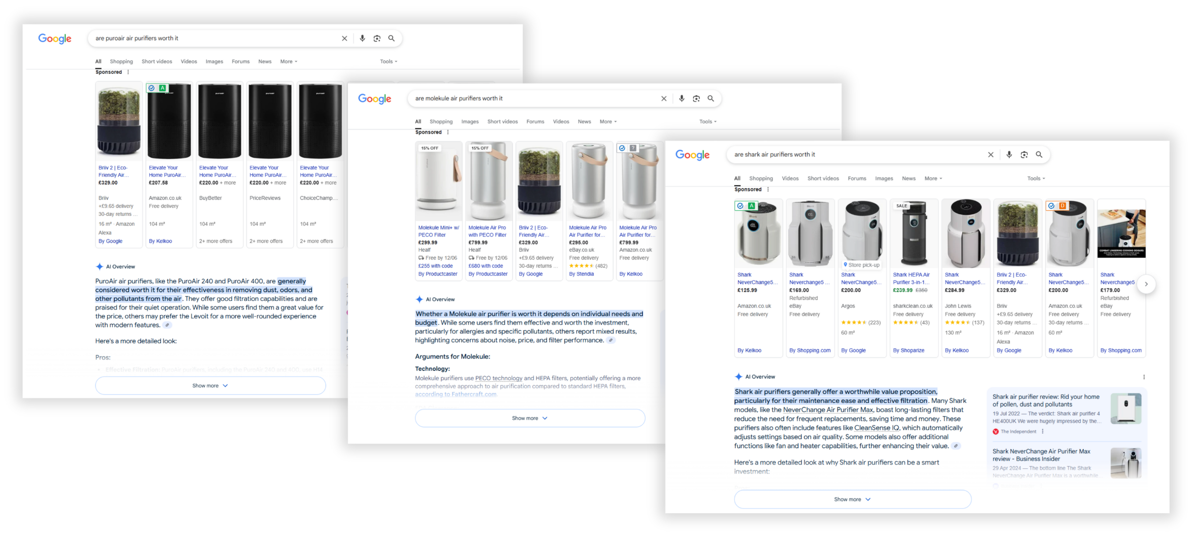 google ai recommends and sells