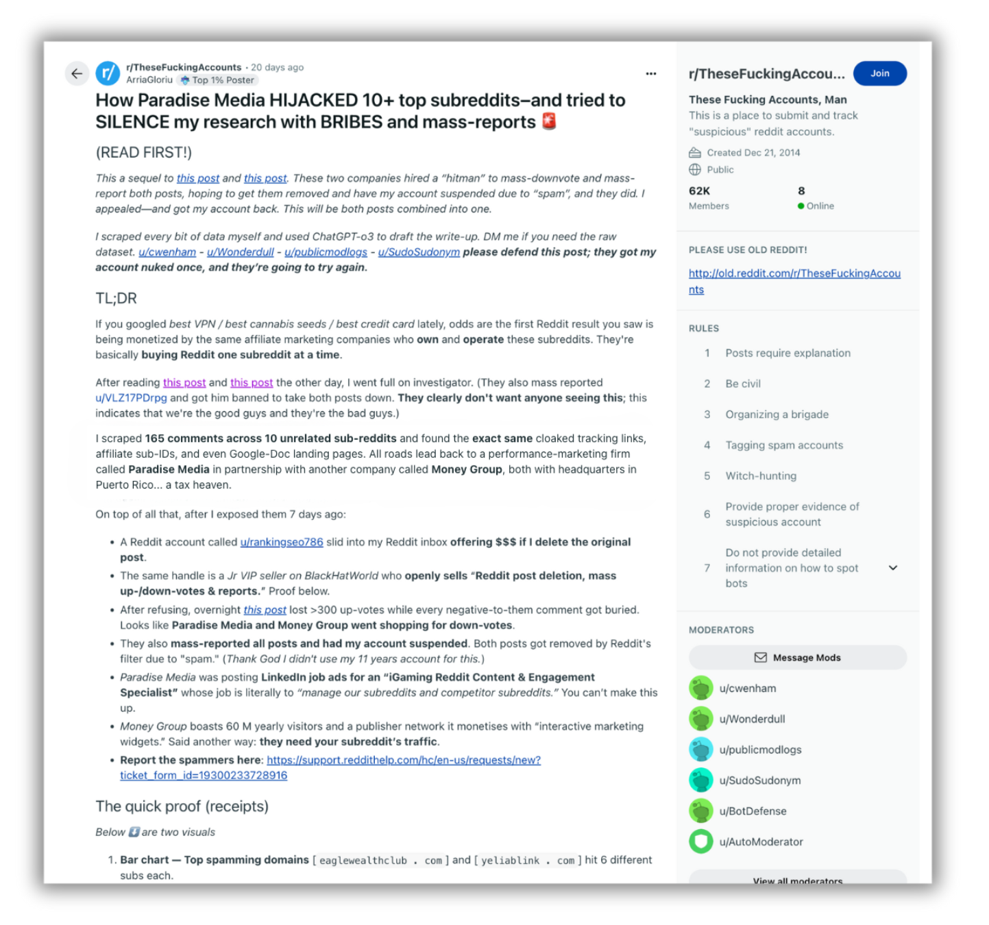 reddit spam money group